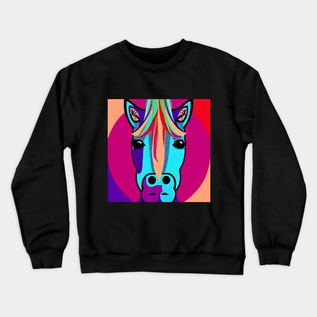 Colorful Horse (Salmon Orange) Crewneck Sweatshirt by SmartPufferFish